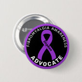 Fibromyalgia Awareness Ribbon Black Button (Voorkant /achterkant)