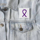 Fibromyalgia Awareness Ribbon Custom Art Pin Vierkante Button 5,1 Cm (In situ)