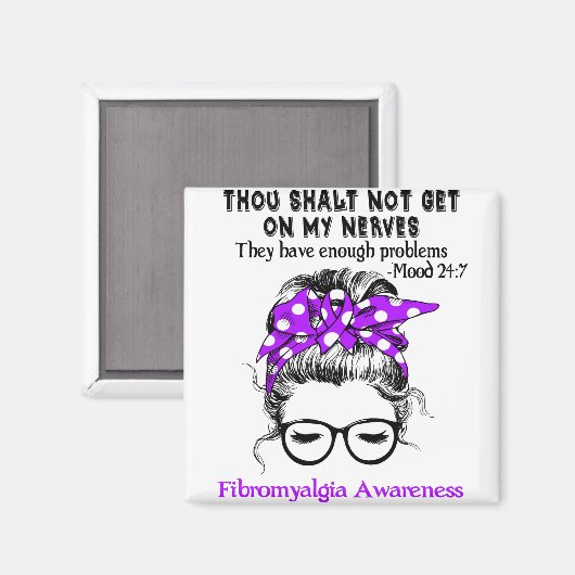 Fibromyalgia Awareness Ribbon Support Giften Magneet (Voorkant / Achterkant)