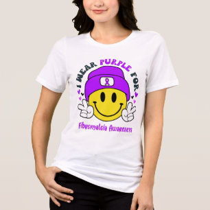 Fibromyalgia Awareness Ribbon Support Giften Tri-Blend Shirt