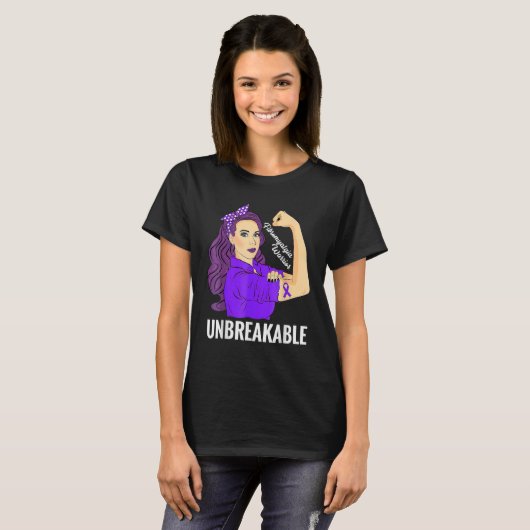 Fibromyalgia Awareness Strenge Warrior Support Wom T-shirt (Voorkant volledig)