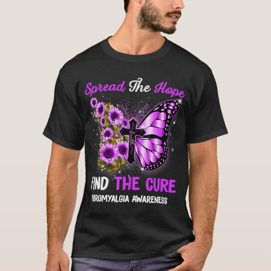 Fibromyalgia Awareness Support Faith Butterfly T-shirt (Voorkant)