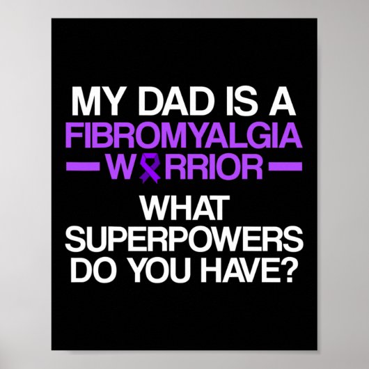Fibromyalgia Awareness Survivor Dad Warrior 3 Poster (Voorkant)