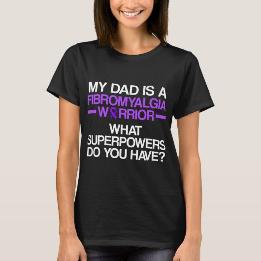 Fibromyalgia Awareness Survivor Dad Warrior 3 T-shirt (Voorkant)