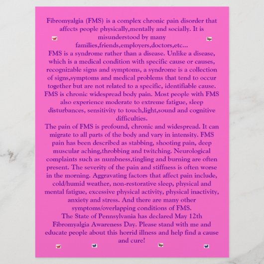 Fibromyalgia Butterflies Flyer (Voorkant)