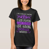 Fibromyalgia Warrior Disease Awareness Ribbon T-shirt (Voorkant)