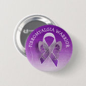 Fibromyalgia Warrior Paarse Bewustzijnslint Knop Ronde Button 5,7 Cm (Voorkant /achterkant)