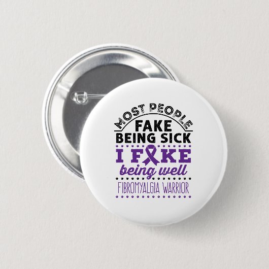 Fibromyalgie Aankomst Fake goed Ronde Button 5,7 Cm (Voorkant /achterkant)