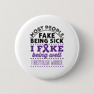 Fibromyalgie Aankomst Fake goed Ronde Button 5,7 Cm