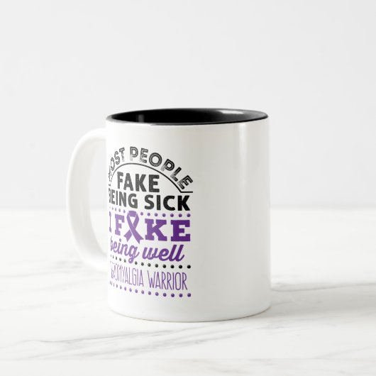 Fibromyalgie Aankomst Fake goed Tweekleurige Koffiemok (Voorkant links)