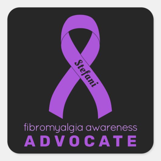 Fibromyalgie Advocate Black Square Sticker (Voorkant)