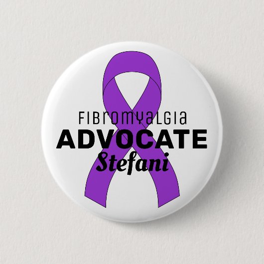 Fibromyalgie Advocate Lint Witte Button (Voorkant)