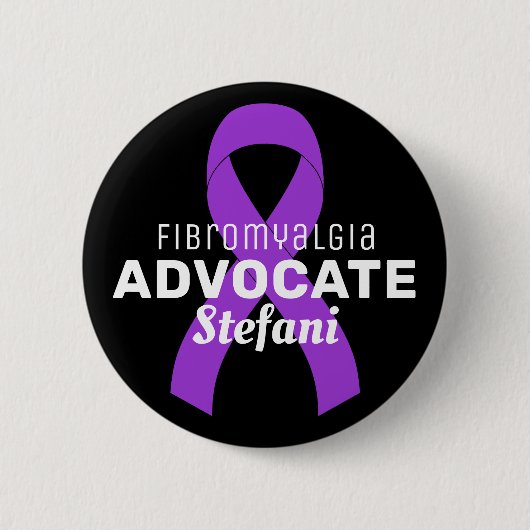 Fibromyalgie Advocate Ribbon Black Button (Voorkant)