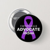 Fibromyalgie Advocate Ribbon Black Button (Voorkant /achterkant)