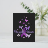 Fibromyalgie Awareness (lint & vlinders) Briefkaart (Staand voorkant)