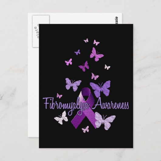 Fibromyalgie Awareness (lint & vlinders) Briefkaart (Voorkant / Achterkant)