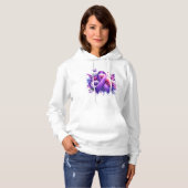Fibromyalgie Awareness Ribbon Hoodie (Voorkant volledig)