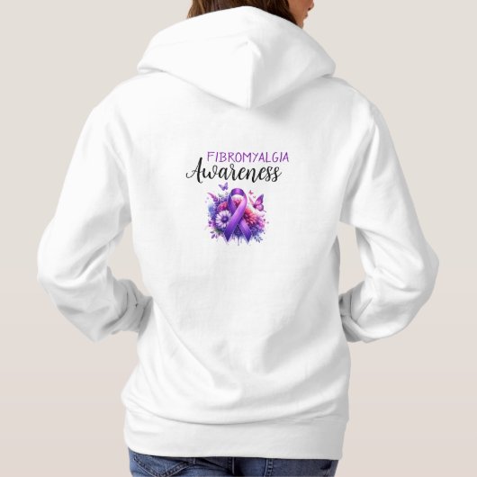 Fibromyalgie Awareness Ribbon Hoodie (Achterkant)