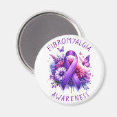Fibromyalgie Awareness Ribbon Magneet (Voorkant / Achterkant)