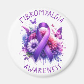 Fibromyalgie Awareness Ribbon Magneet (Voorkant)