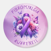 Fibromyalgie Awareness Ribbon Magneet (Voorkant)