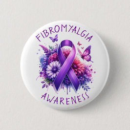 Fibromyalgie Awareness Ribbon Ronde Button 5,7 Cm