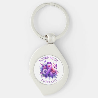 Fibromyalgie Awareness Ribbon Sleutelhanger