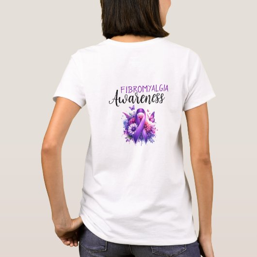 Fibromyalgie Awareness Ribbon T-shirt (Achterkant)