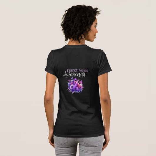 Fibromyalgie Awareness Ribbon T-shirt (Achterkant volledig)
