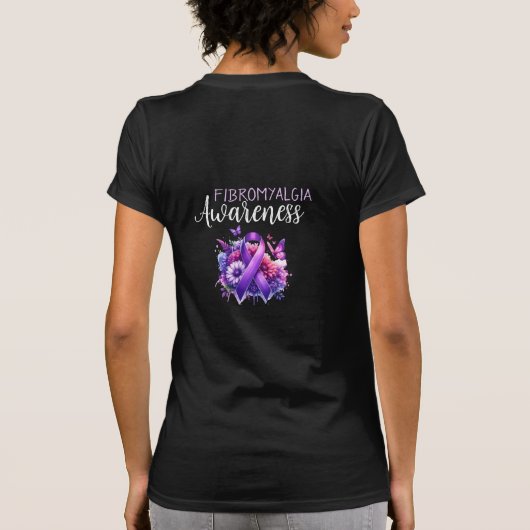 Fibromyalgie Awareness Ribbon T-shirt (Achterkant)