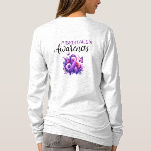 Fibromyalgie Awareness Ribbon T-shirt (Achterkant)