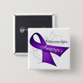 Fibromyalgie Awareness Ribbon Vierkante Button 5,1 Cm (Voorkant /achterkant)
