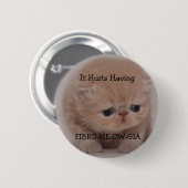 Fibromyalgie Awareness Sad Kitten Button (Voorkant /achterkant)