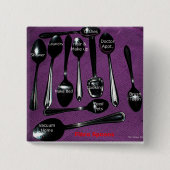 Fibromyalgie Awareness Spoons Vierkante Button 5,1 Cm (Voorkant)
