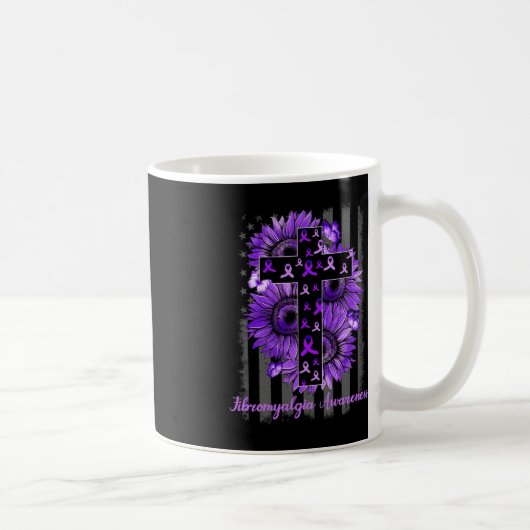 Fibromyalgie Awareness Supporter Warrior Sunflower Koffiemok (Rechts)