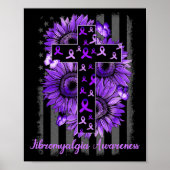 Fibromyalgie Awareness Supporter Warrior Sunflower Poster (Voorkant)