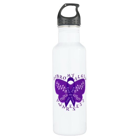 Fibromyalgie Awareness Water Flacon Waterfles (Voorkant)