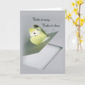 Fibromyalgie Beterschap Aanmoediging met Vlinder Kaart (Gele Bloem)