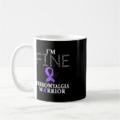 Fibromyalgie Bewustheid Aankomst ondersteunt Paars Koffiemok (Links)