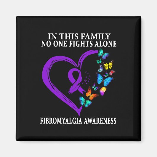 Fibromyalgie Bewustheid Aankomst ondersteunt Paars Magneet (Voorkant)