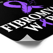 Fibromyalgie Bewustheid Aankomst ondersteunt Paars Poster (Hoek)