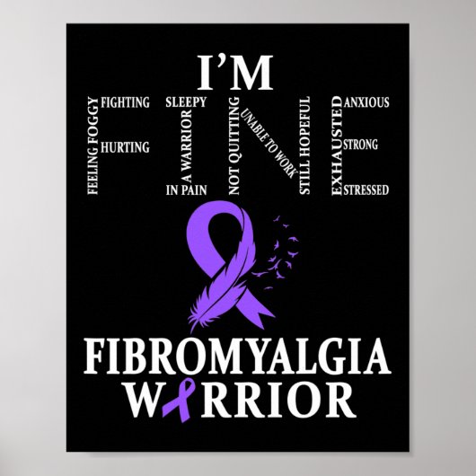 Fibromyalgie Bewustheid Aankomst ondersteunt Paars Poster (Voorkant)