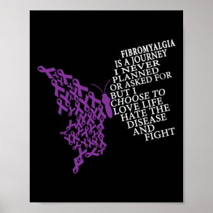 Fibromyalgie Bewustheid Aankomst ondersteunt Paars Poster