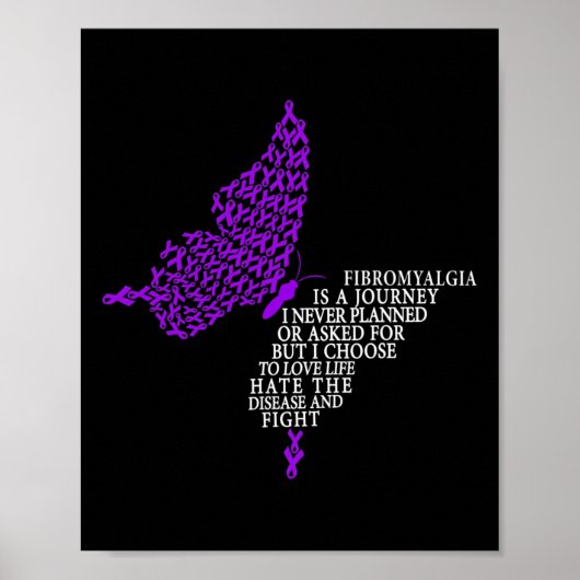 Fibromyalgie Bewustheid Aankomst ondersteunt Paars Poster (Voorkant)