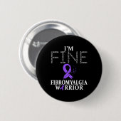 Fibromyalgie Bewustheid Aankomst ondersteunt Paars Ronde Button 5,7 Cm (Voorkant /achterkant)
