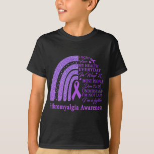 Fibromyalgie Bewustheid Aankomst ondersteunt Paars T-shirt