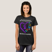 Fibromyalgie Bewustheid Aankomst ondersteunt Paars T-shirt (Voorkant volledig)