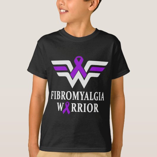 Fibromyalgie Bewustheid Aankomst ondersteunt Paars T-shirt (Voorkant)