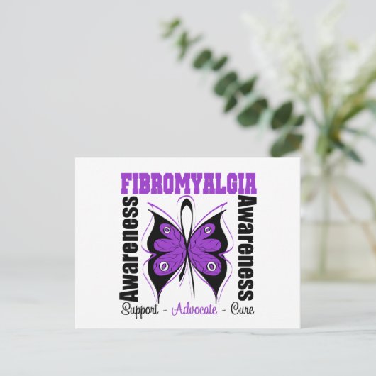 Fibromyalgie Bewustheid Boterfly Briefkaart (Staand voorkant)