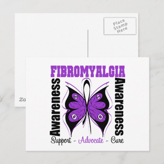 Fibromyalgie Bewustheid Boterfly Briefkaart (Voorkant / Achterkant)